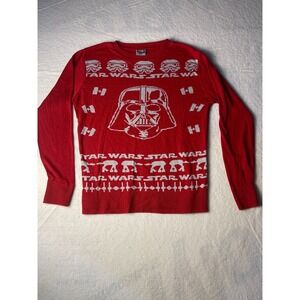 Star Wars Darth Vader Stormtroopers Red Ugly Christmas Sweater Adult Large Used